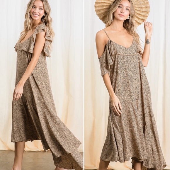 Dresses & Skirts - Animal Print Woven Midi Dress